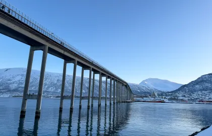 Tromsøbrua sett fra Vervet Tromsøbrua sett fra Vervet